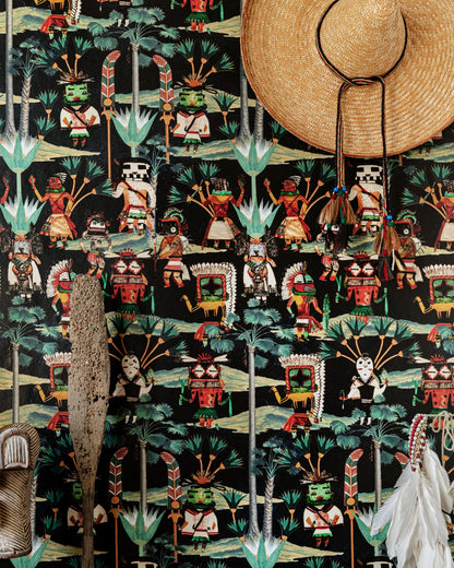 HOPI SPIRIT Anthracite Wallpaper