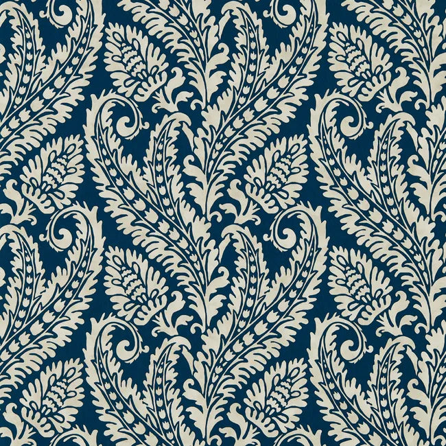 clarke & clarke - regale - denim wallpaper - w0161/01.cac.0