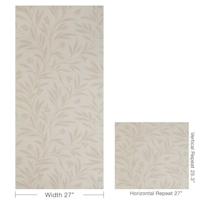 kravet couture - wispy vines wallpaper - natural - w3939.161.0