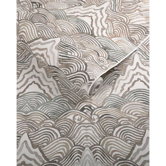 kravet couture - shangri la wallpaper - stone - w4150.52.0