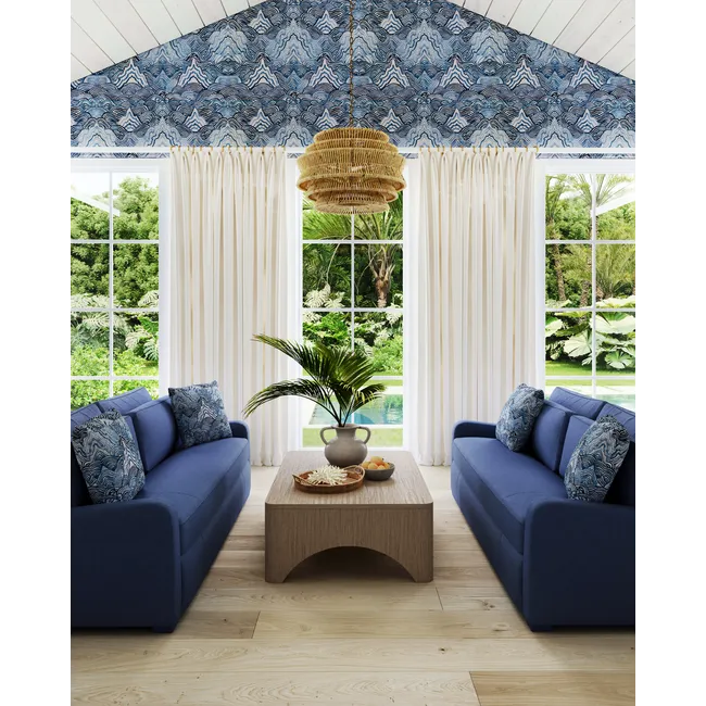 kravet couture - shangri la wallpaper - indigo - w4150.550.0