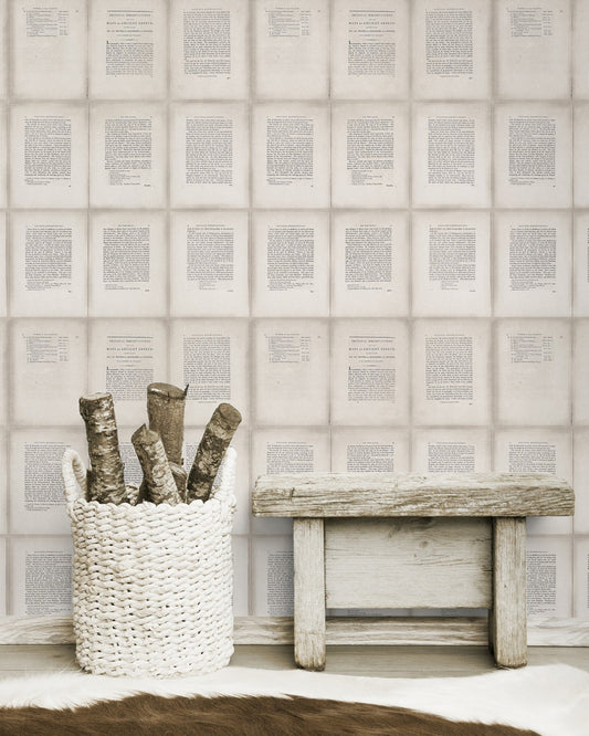 INSIDE BOOK Taupe Premium Wallpaper