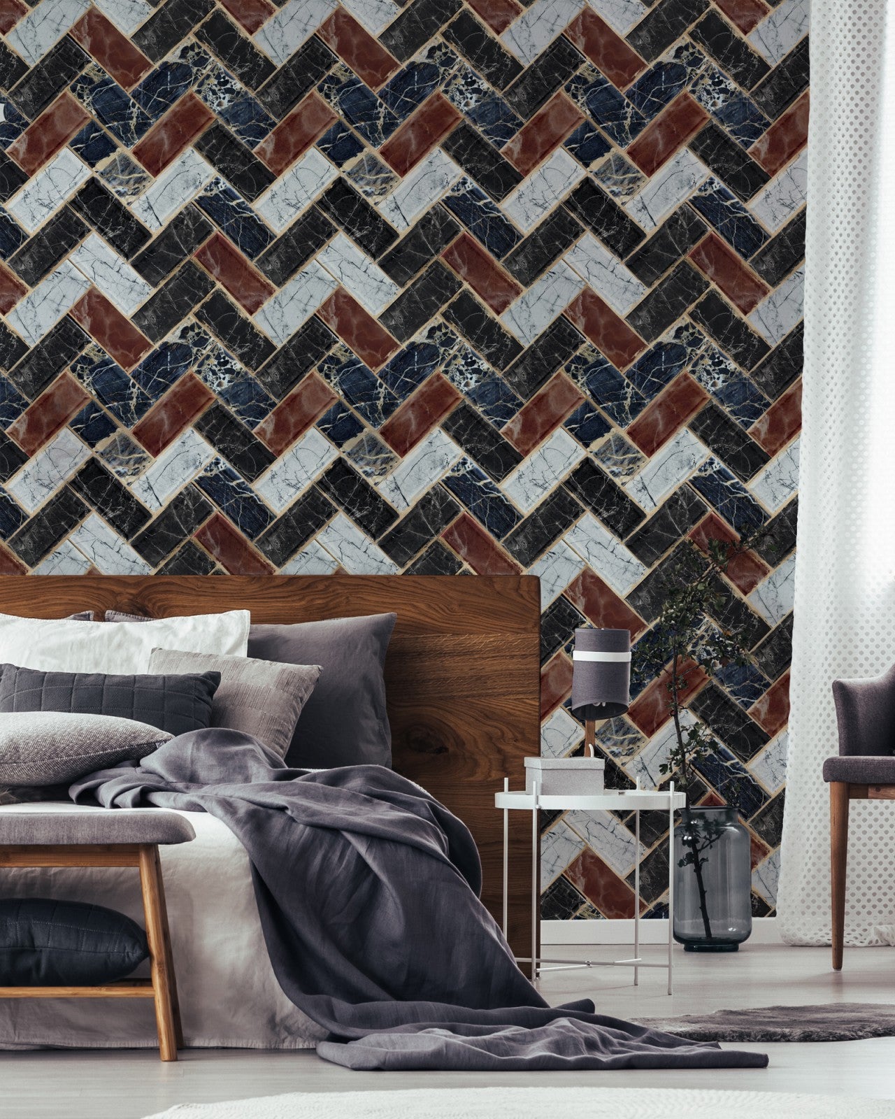 herringbone wallpaper