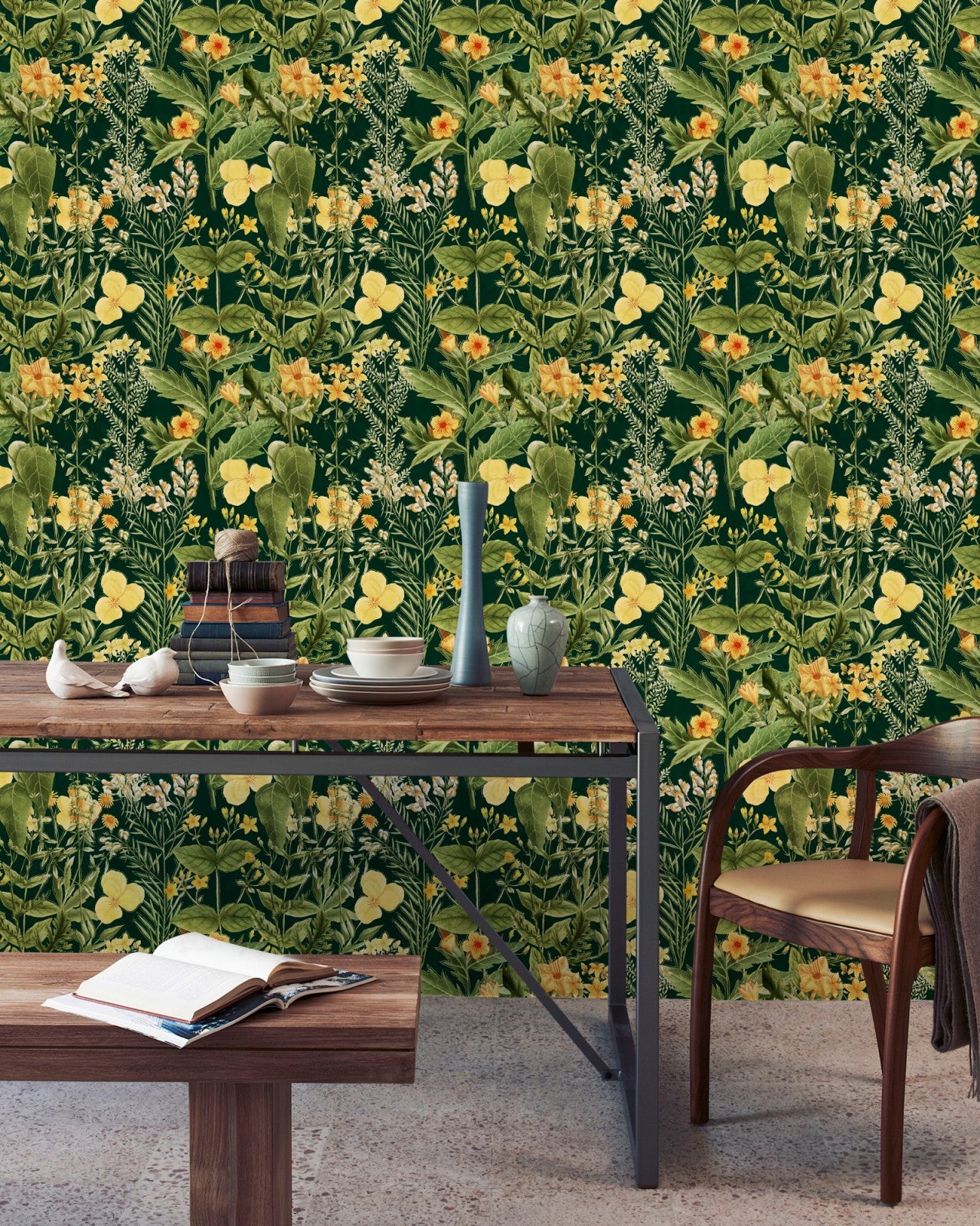 mimulus anthracite wallpaper