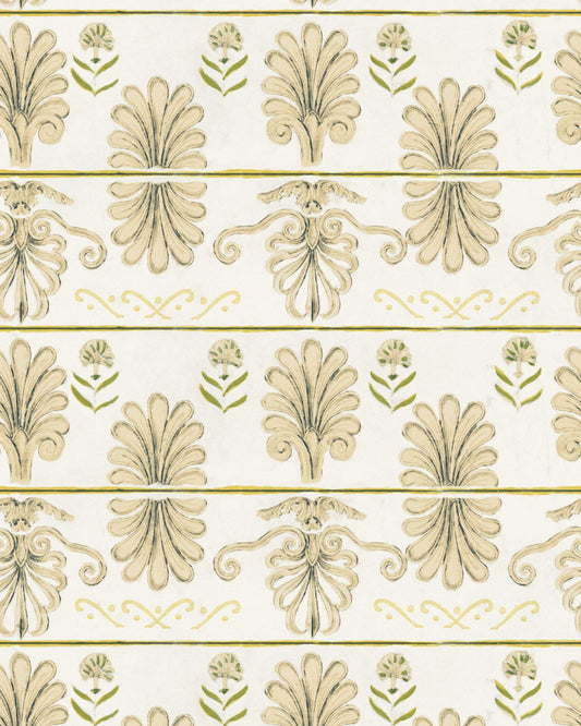 MYKONOS VILLA MOTIF Taupe Wallpaper