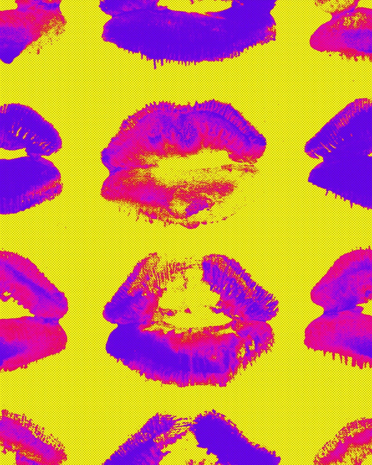 neon kiss wallpaper