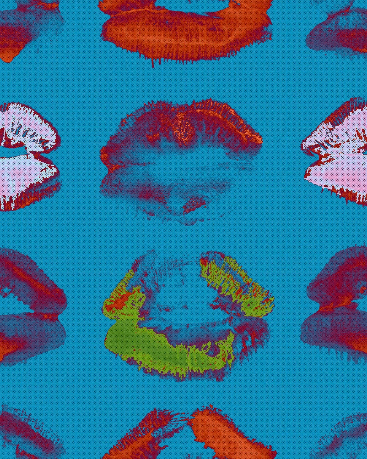 neon kiss blue wallpaper