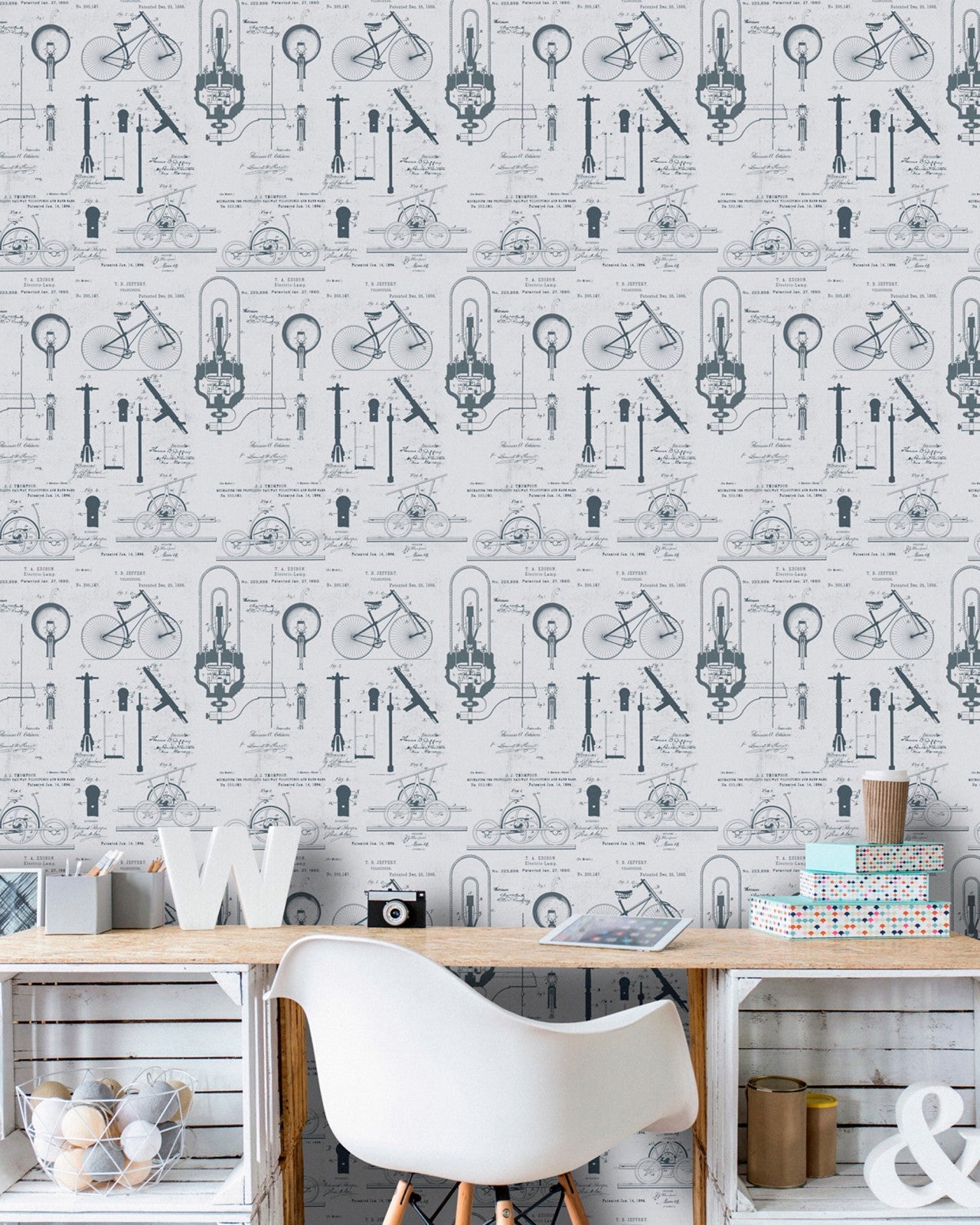 mind the gap - patents grey premium wallpaper - wp20049