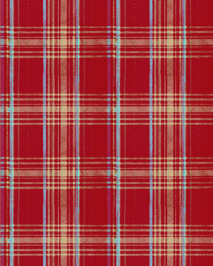 SEAPORT PLAID Red Wallpaper