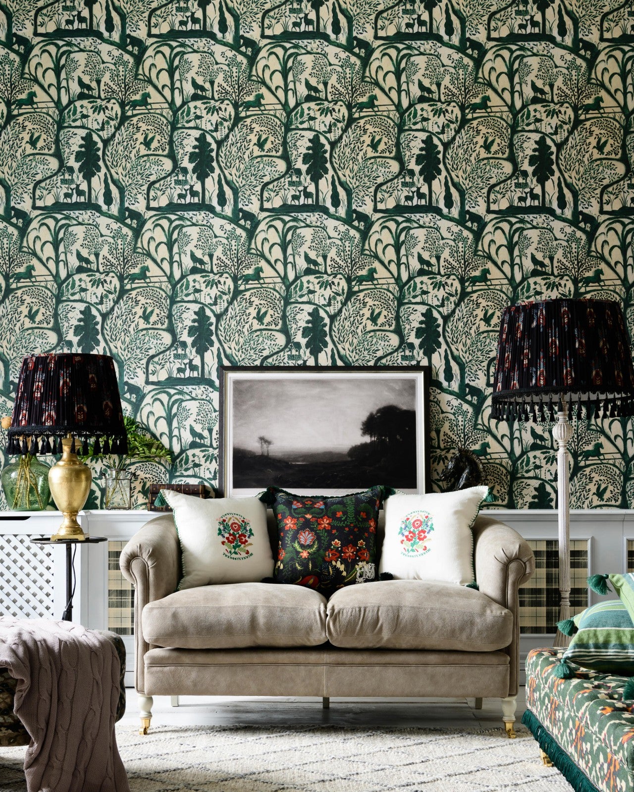 the enchanted woodland green wallpaper