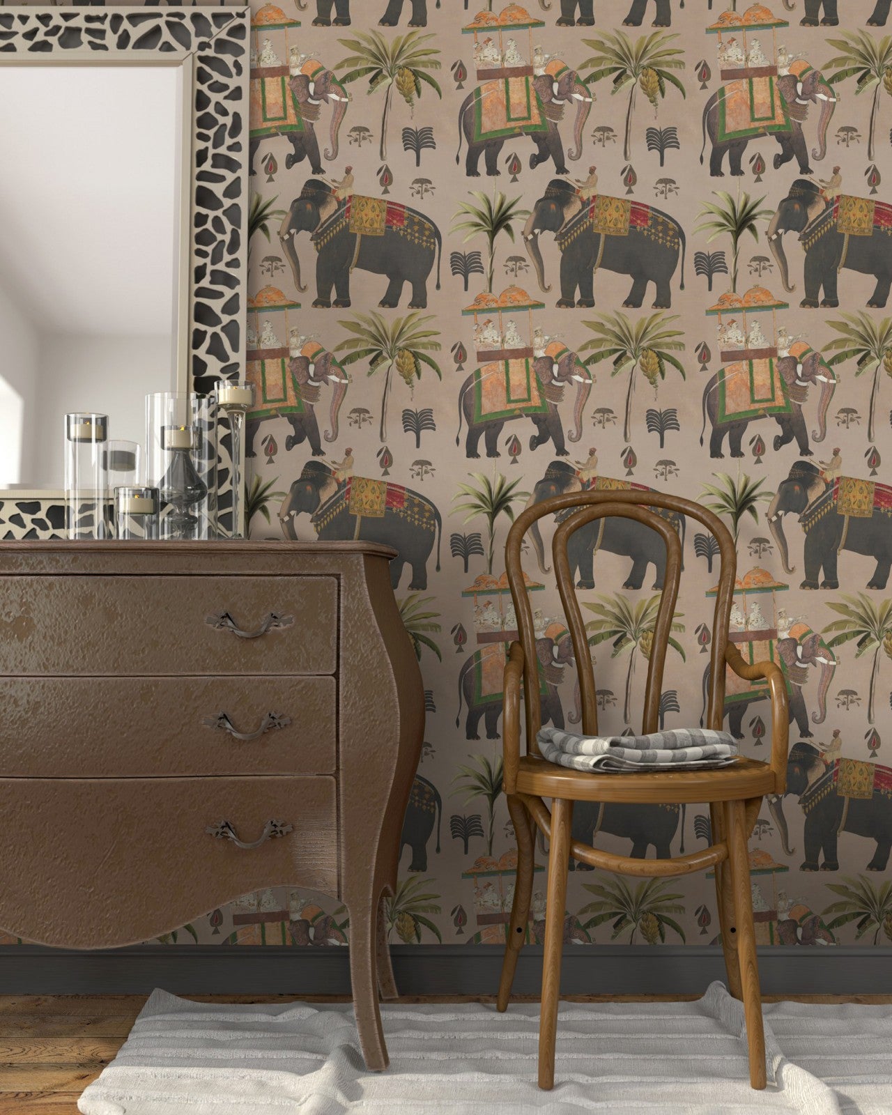 the procession taupe wallpaper