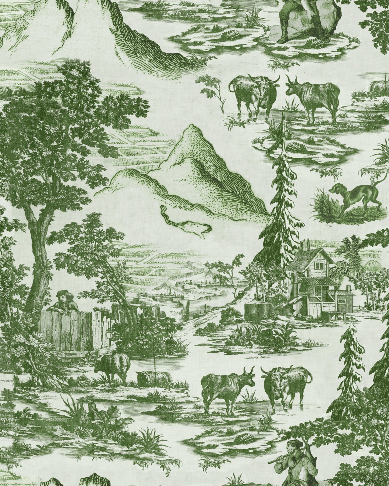 toile du tyrol evergreen wallpaper