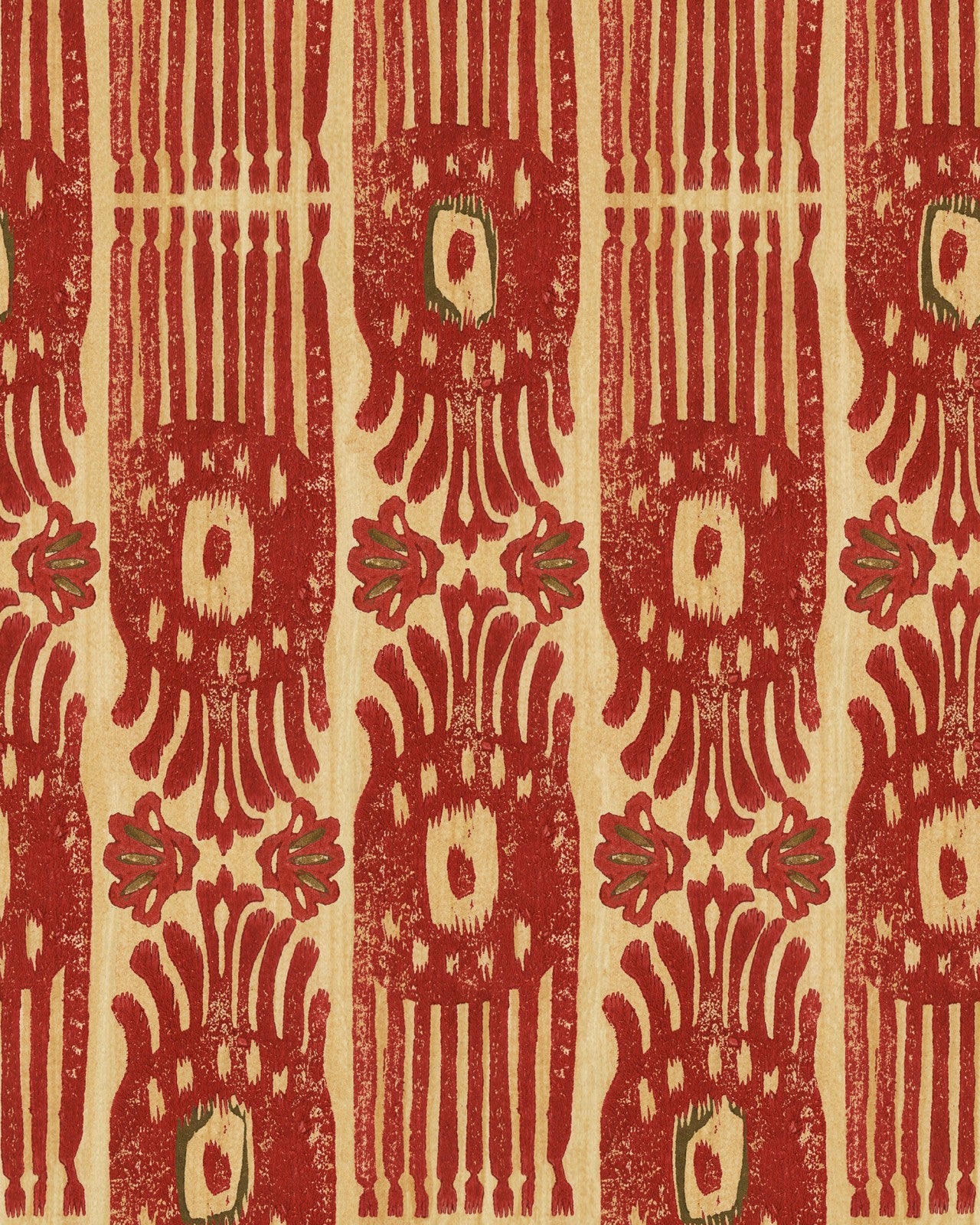 tribal ikat lava red wallpaper