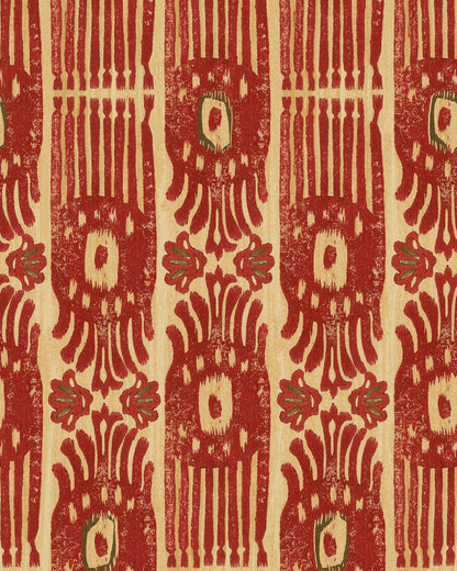 TRIBAL IKAT Lava Red Wallpaper