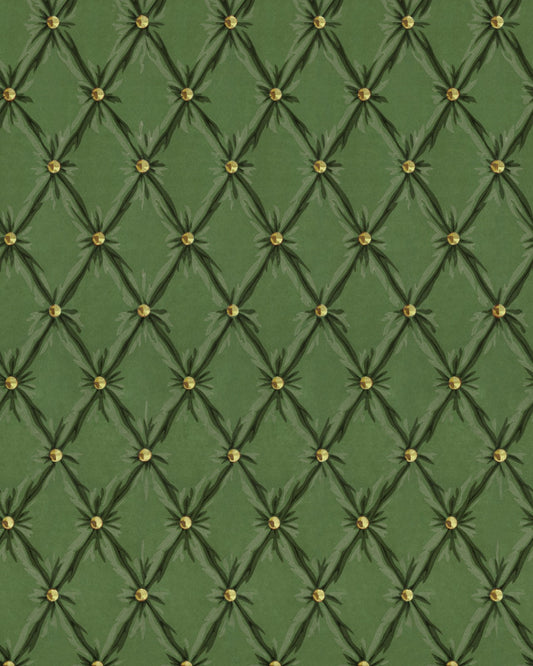 TUFTED PANEL Forest Green Wallpaper