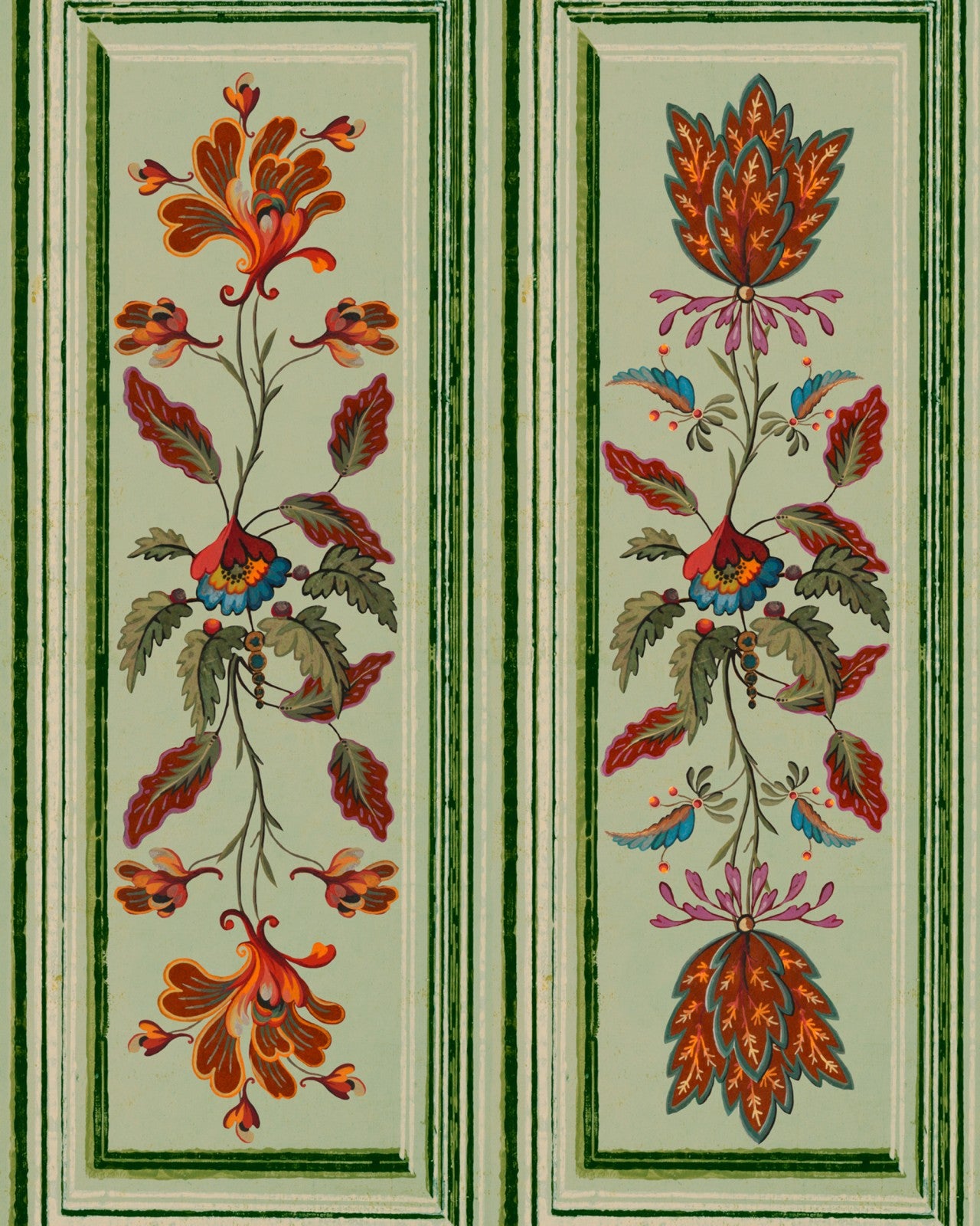 tyrolean panel alpen green wallpaper