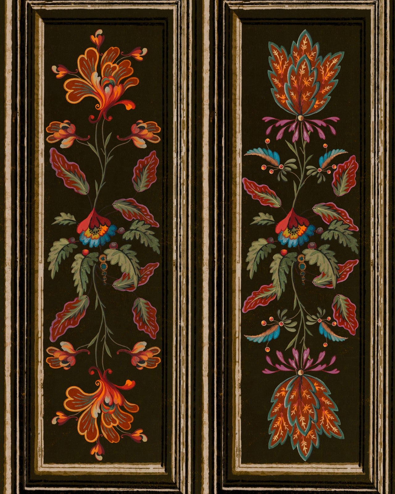 tyrolean panel black wallpaper