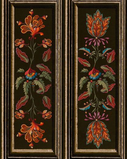 TYROLEAN PANEL Black Wallpaper