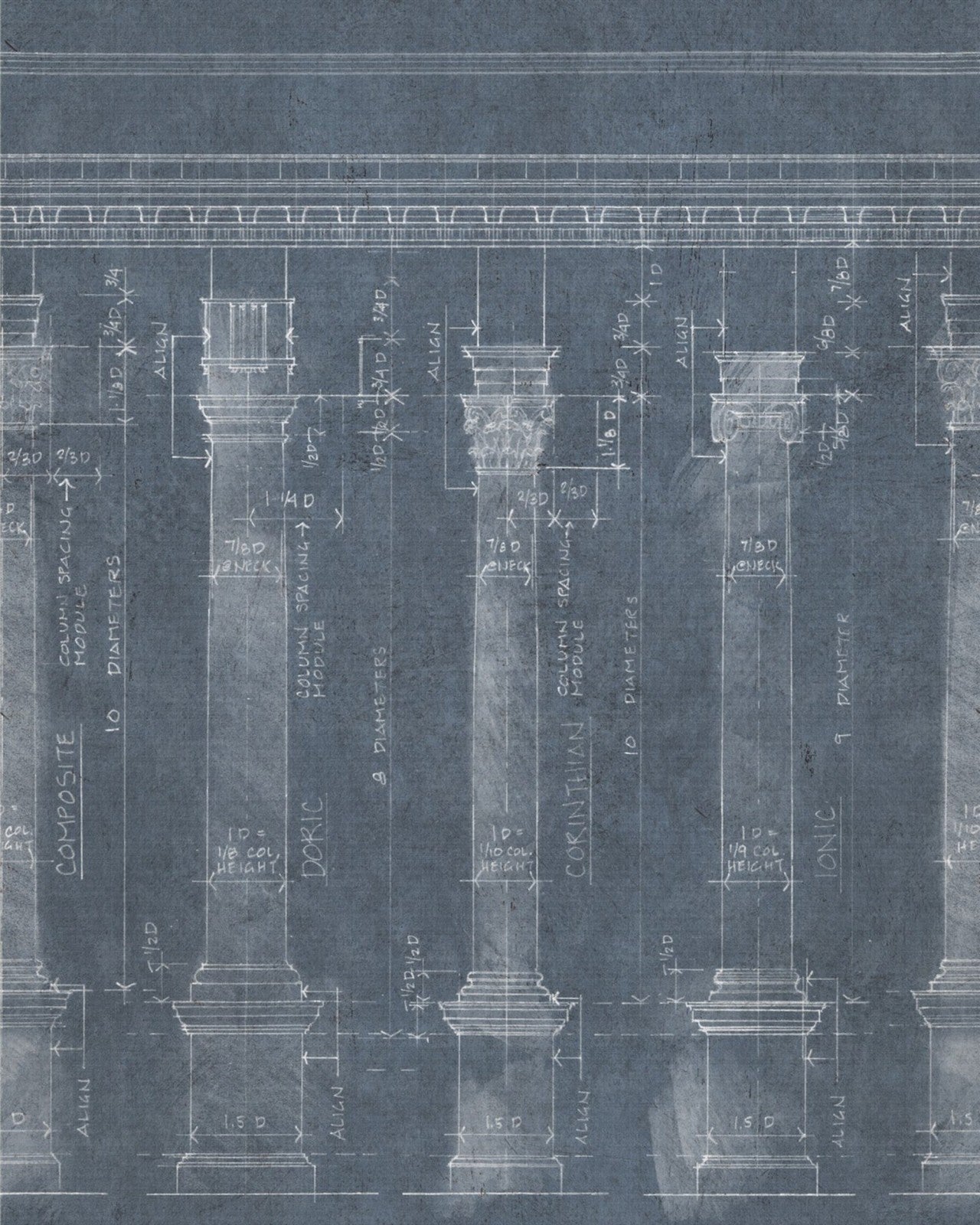 colonnade blue premium wallpaper