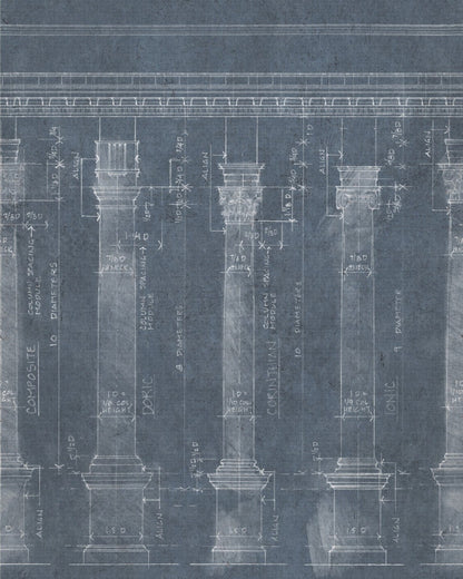 COLONNADE Blue Premium Wallpaper