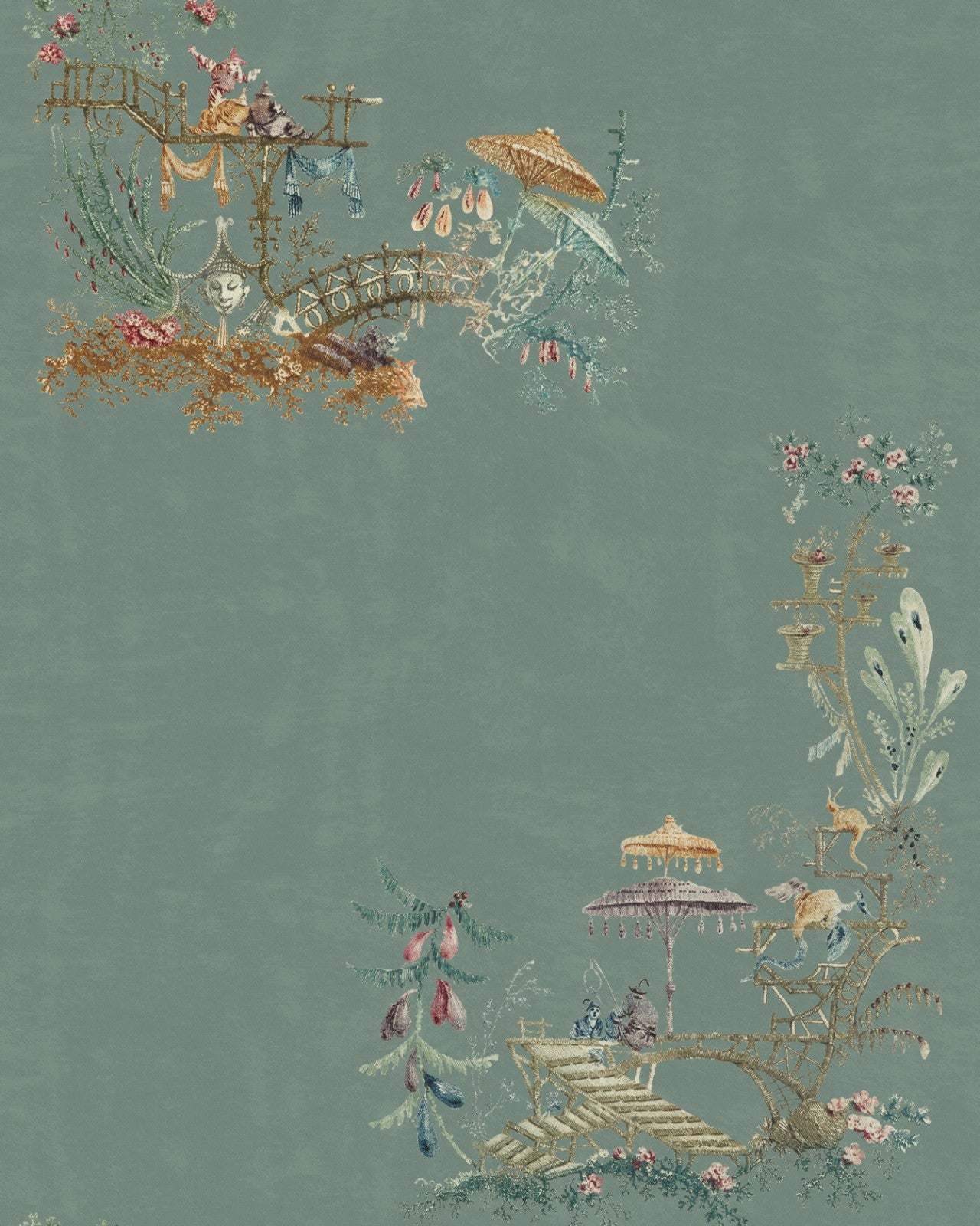 chinoiserie blue wallpaper