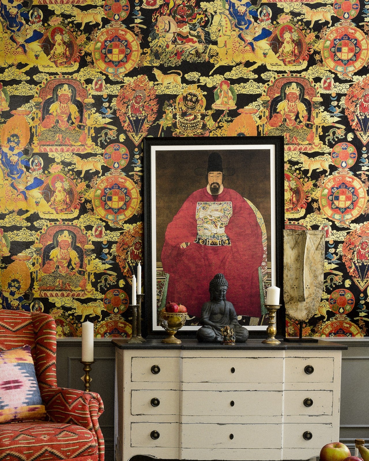 tibetan tapestry metallic edition wallpaper