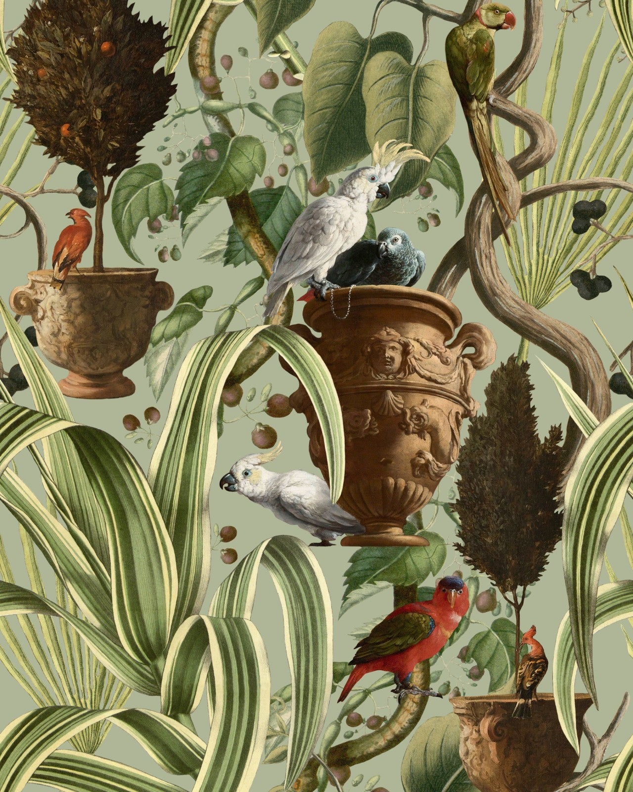 exotic menagerie light wallpaper