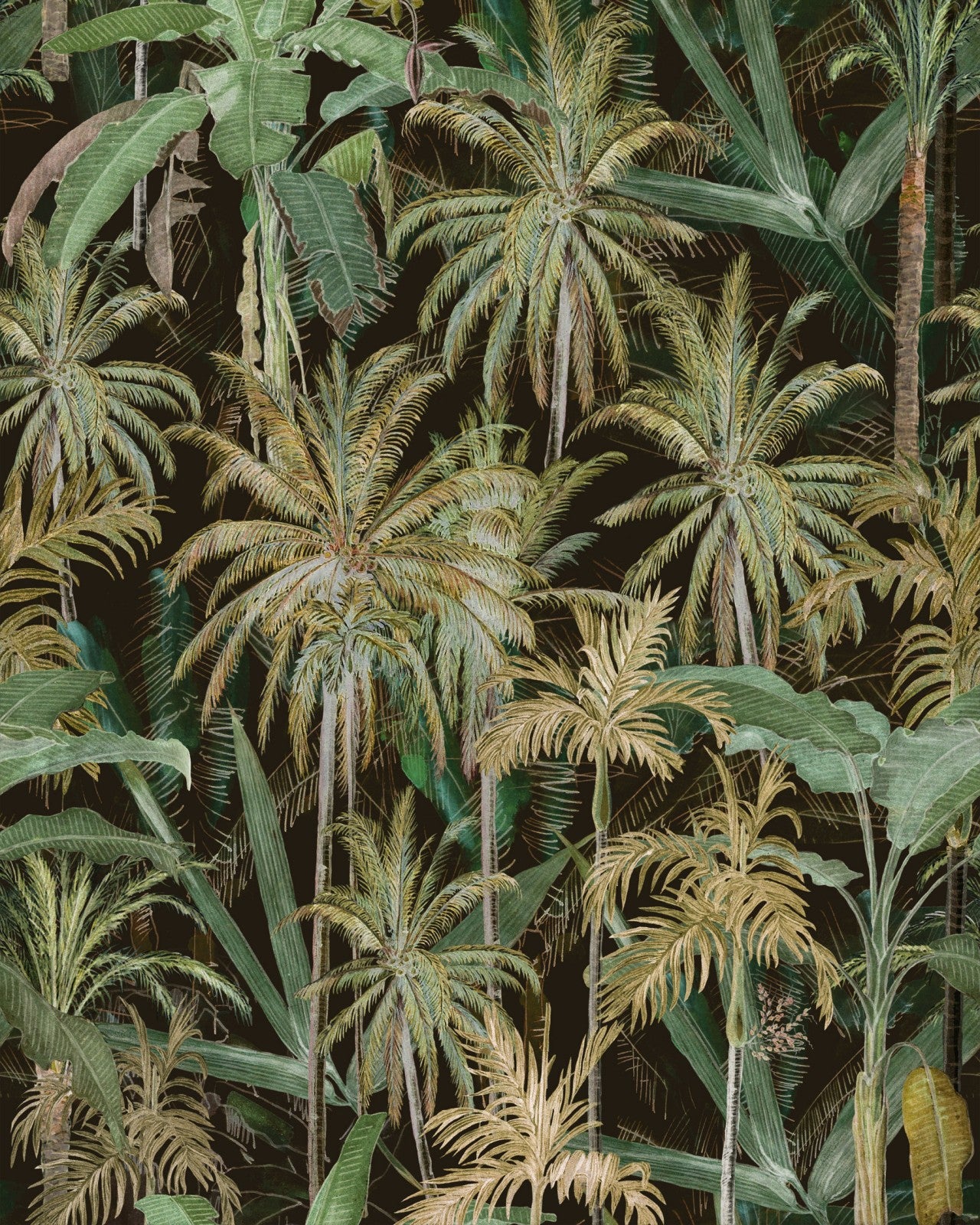 the jungle anthracite wallpaper