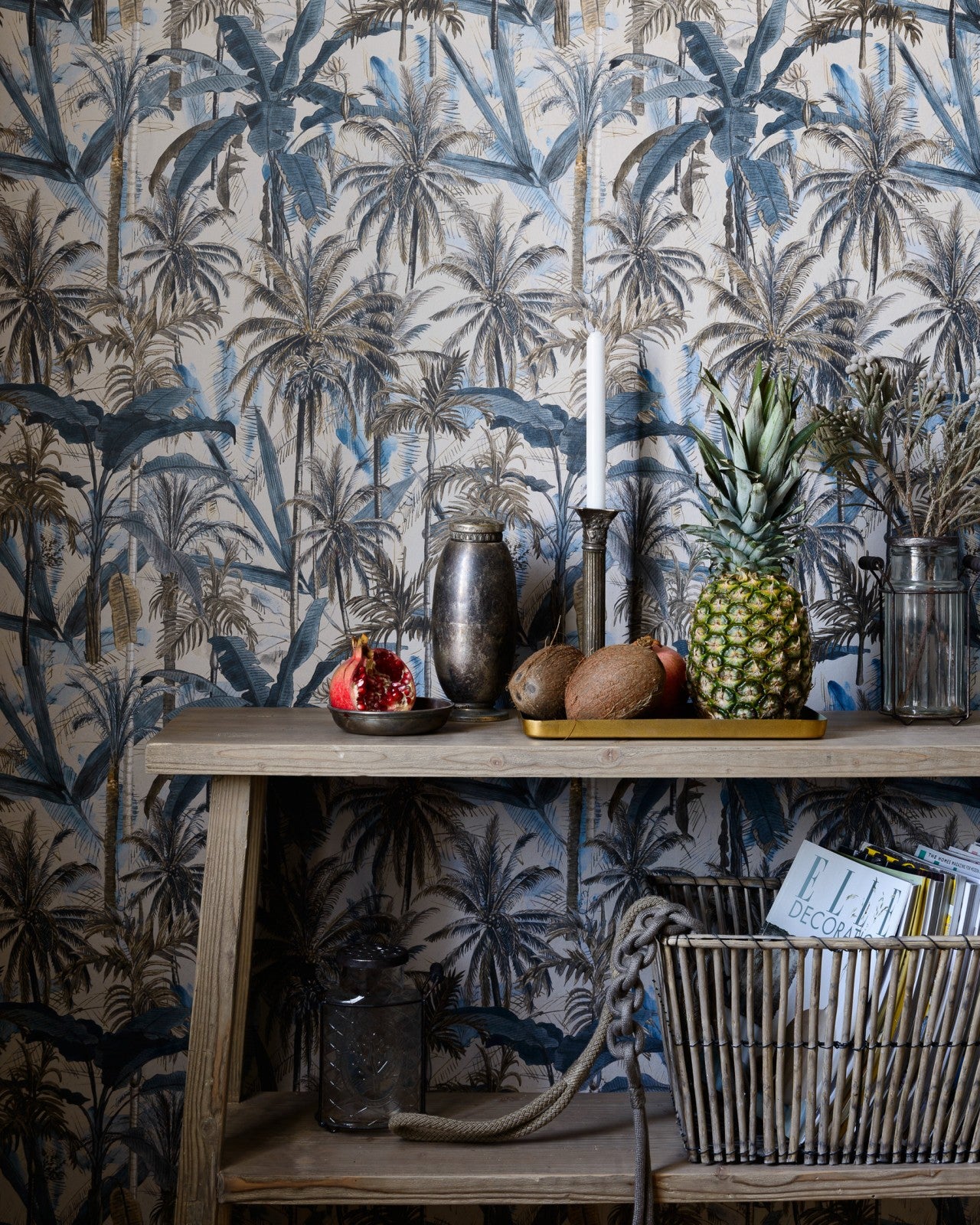 the jungle anthracite wallpaper