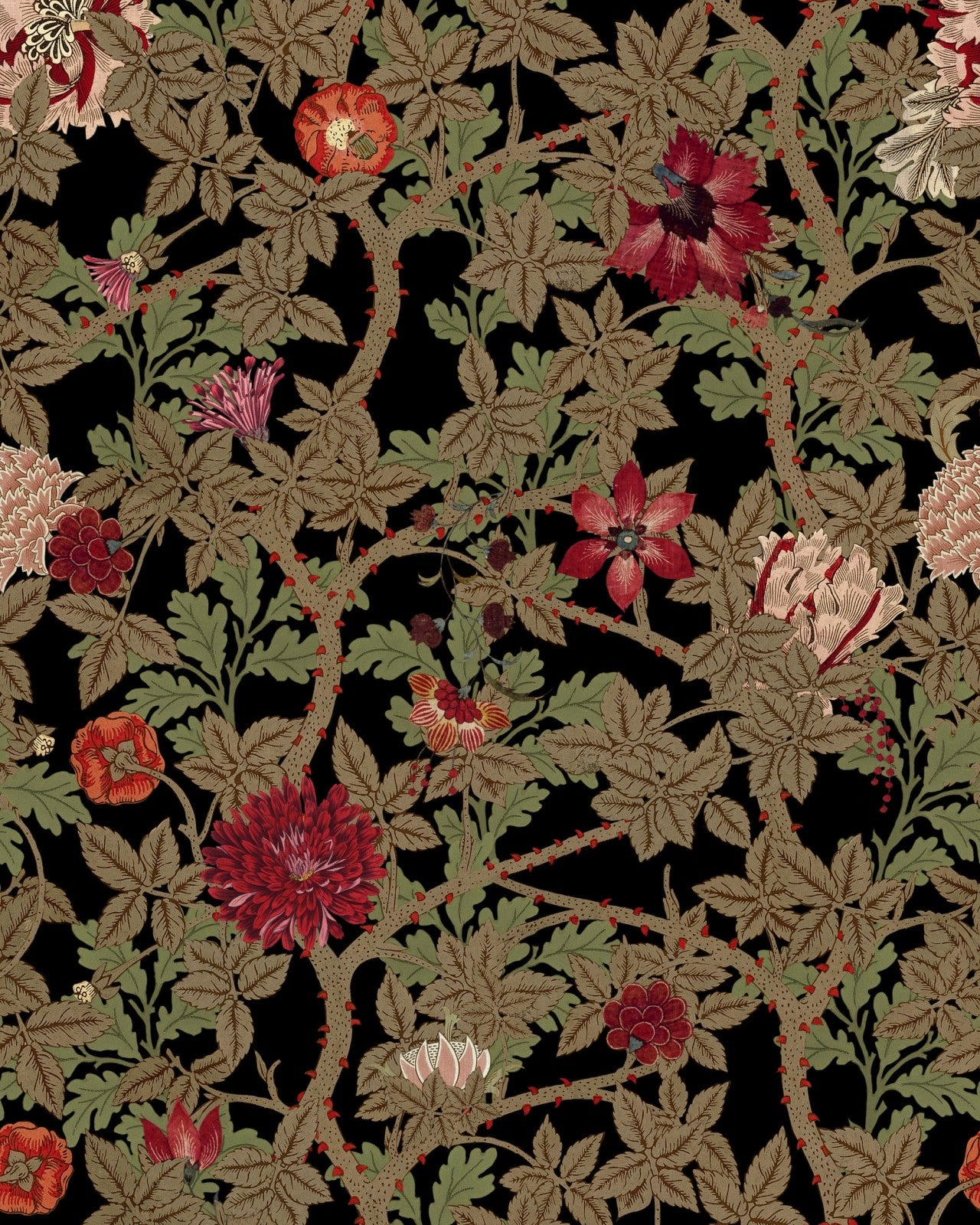 the flowering dark wallpaper, mind the gap - sku: wp20731